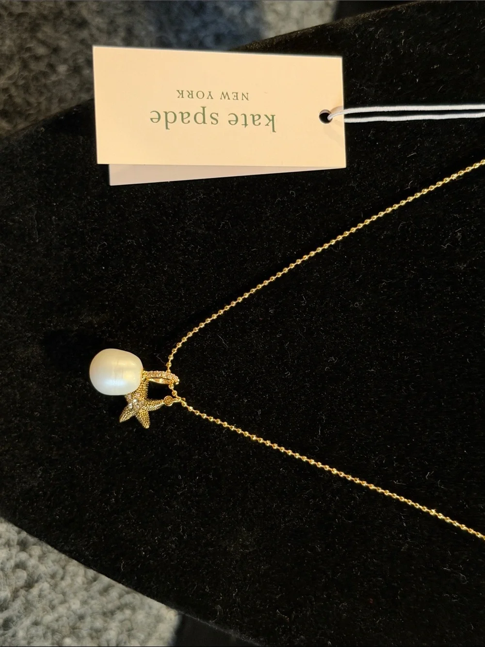 Kate Spade Gold Necklace W/ Sea Star Fish & Pearl, WBR00364 143 SEA